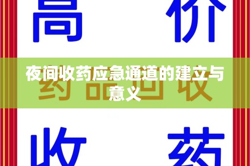 全国夜间收药应急通道的建立与意义